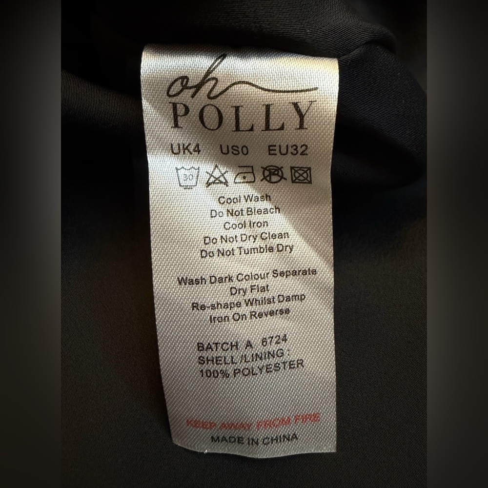 Oh Polly Joelene Long Sleeve Plunge Neck Mini Dress in Black NWT - Picture 10 of 12